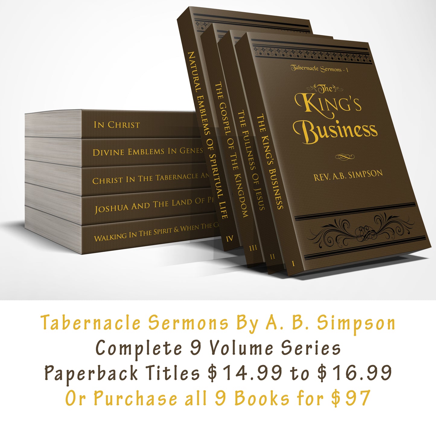 Tabernacle Sermons by A. B. Simpson. Complete 9 Book Series. Rare Pentecostal Books
